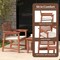 Costway 3 PCS Patio Furniture Set with 2 Seat Cushions Coffee Table Solid Wood Chairs